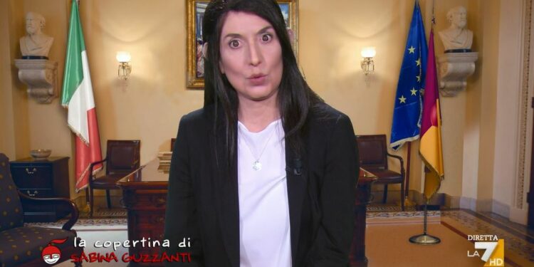 Sabina Guzzanti imita Virginia Raggi (La7)