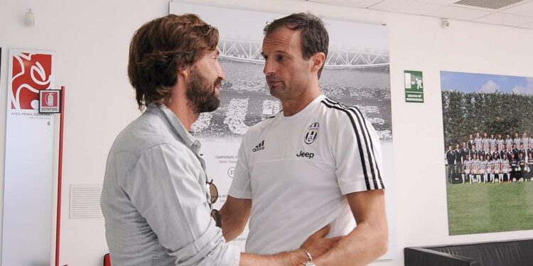 Andrea Pirlo e Massimiliano Allegri: il confronto (Foto LaPresse)