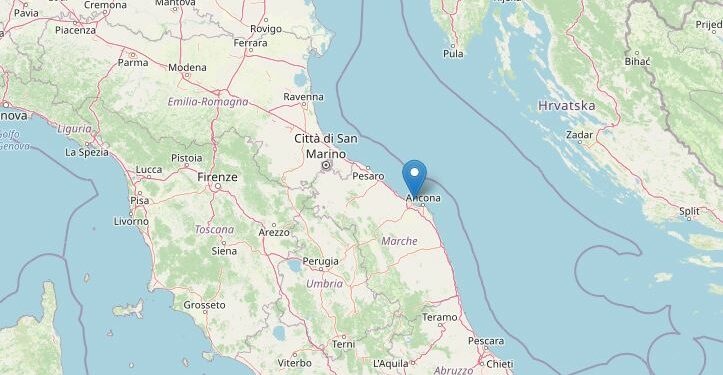 Terremoto oggi ad Ancona (Ingv)