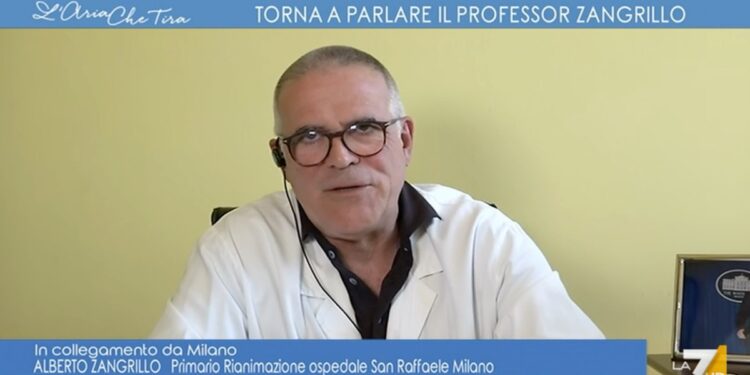 Il professor Alberto Zangrillo a L'Aria che tira