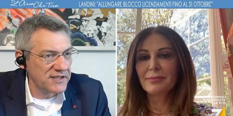 Maurizio Landini e Daniela Santanché