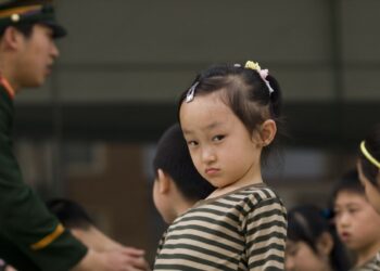 Scuola di disciplina infantile in Cina nel 2008 (LaPresse)