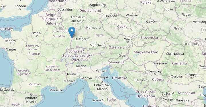 Terremoto oggi Strasburgo (Ingv)