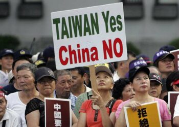 Protesta anticinese a Taipei (Taiwan) (LaPresse)