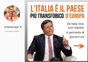 Il post su Instagram di Chiara Ferragni contro Matteo Renzi (foto: profilo Facebook di Matteo Renzi)