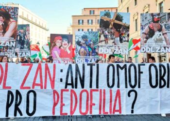 Protesta Casapound contro Ddl Zan