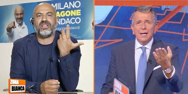 Gianluigi Paragone, lite con Giuseppe Brindisi a Zona Bianca