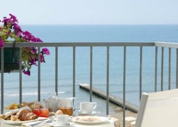 La vista da una delle camere dell'Hotel Victoria Frontemare di Jesolo