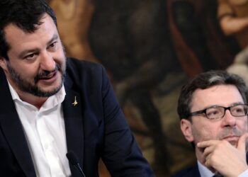 Matteo Salvini con Giancarlo Giorgetti (LaPresse)