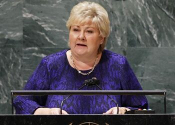 Erna Solberg, premier Norvegia (Foto: 2021, LaPresse)