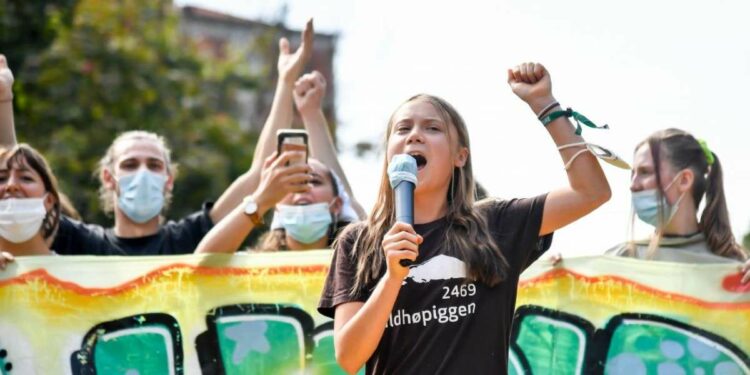 Greta Thunberg a Milano (LaPresse)