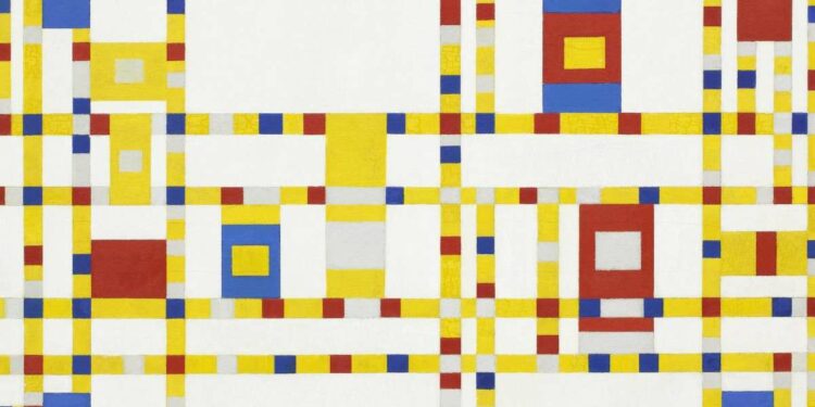 Piet Mondrian, Broadway Boogie Woogie (1942), particolare