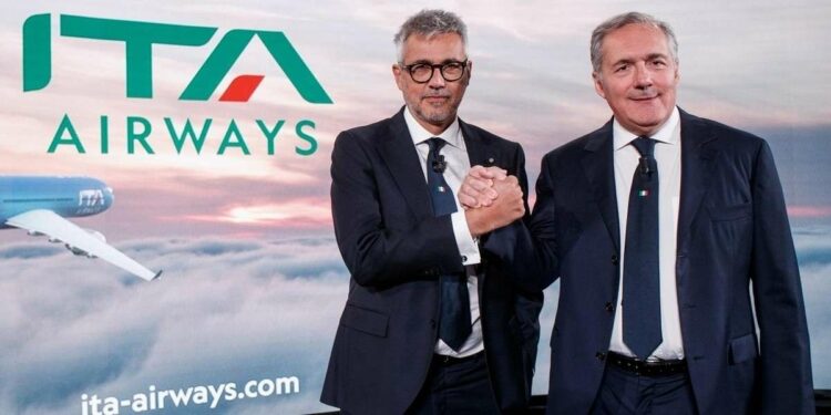 Fabio Lazzerini e Alfredo Altavilla, Ceo e Presidente di ITA Airways (Lapresse)