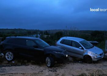 Gli effetti del maltempo a Scordia, in Sicilia (screen Local Team)