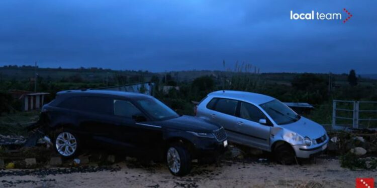 Gli effetti del maltempo a Scordia, in Sicilia (screen Local Team)