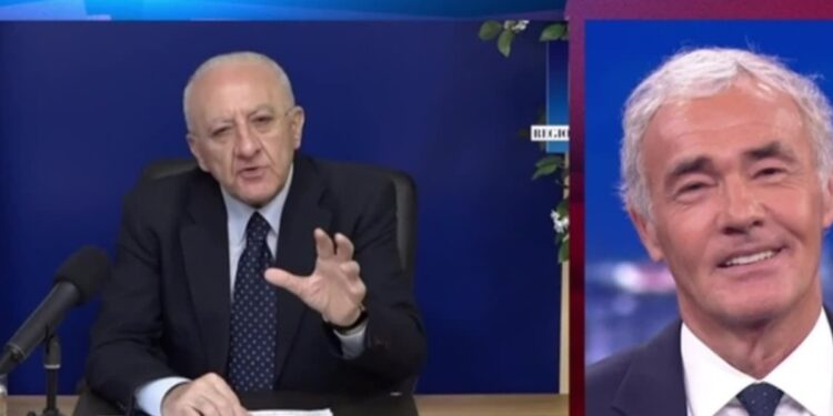 Vincenzo De Luca e Massimo Giletti (Non è l'Arena, 2021)