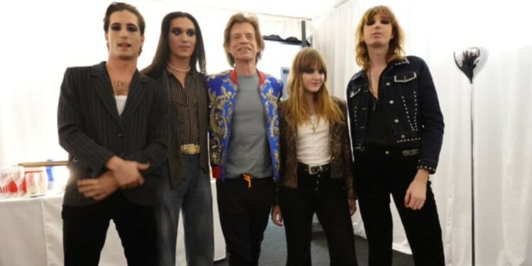 Maneskin con Mick Jagger a Las Vegas