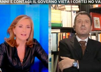 Barbara Paolombelli e Pietrangelo Buttafuoco a Stasera Italia