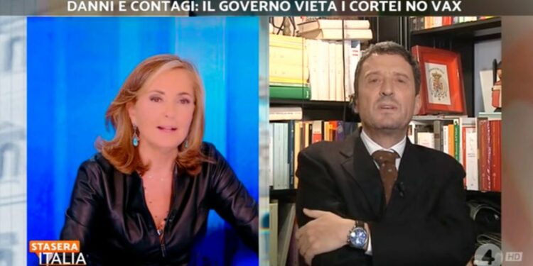 Barbara Paolombelli e Pietrangelo Buttafuoco a Stasera Italia