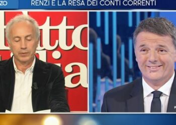 Marco Travaglio e Matteo Renzi a Otto e Mezzo su La7