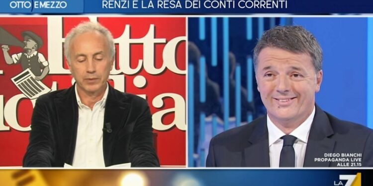 Marco Travaglio e Matteo Renzi a Otto e Mezzo su La7