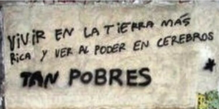 "Vivere nella terrà più ricca e vedere il potere nelle mani di cervelli tanto poveri".