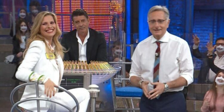 Laura Freddi e Paolo Bonolis ad "Avanti un altro"