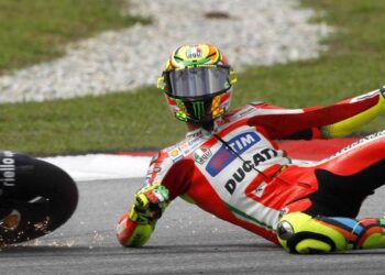 Valentino Rossi ai tempi della Ducati (Foto LaPresse)