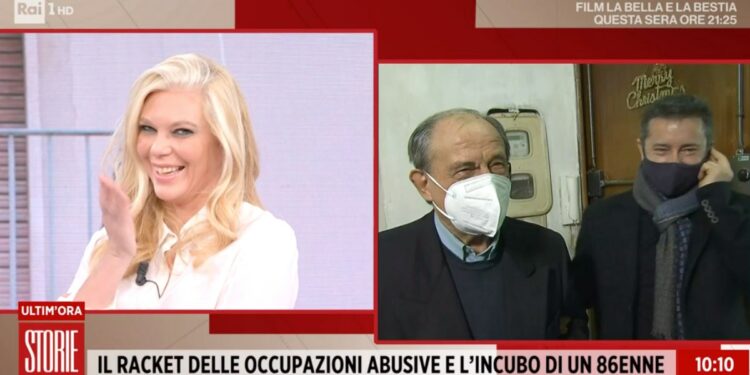 Eleonora Daniele in collegamento con Ennio Di Lalla a Storie Italiane