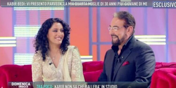 Kabir Bedi e la moglie a "Domenica Live"