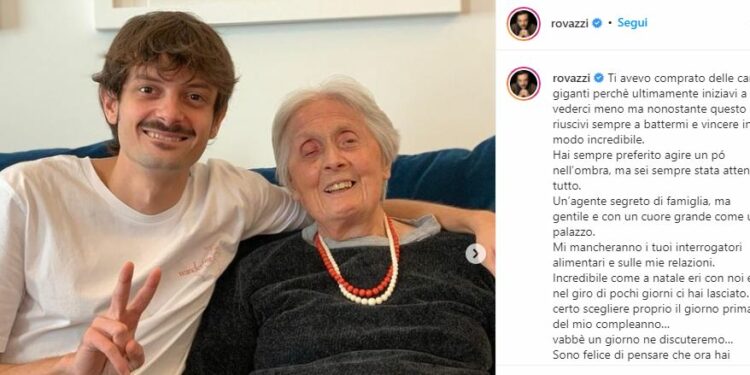 Fabio Rovazzi, il post dedicato alla nonna morta (Instagram)