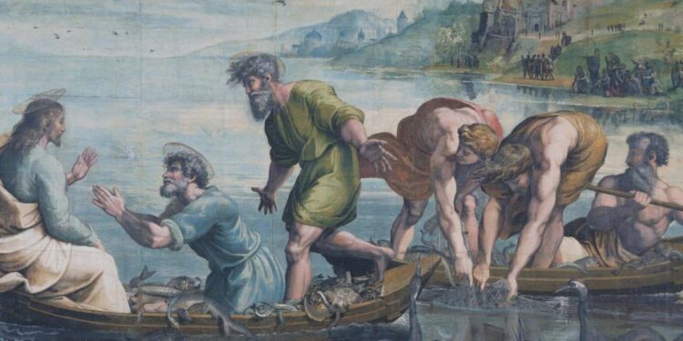 Raffaello, La pesca miracolosa (1516, particolare)