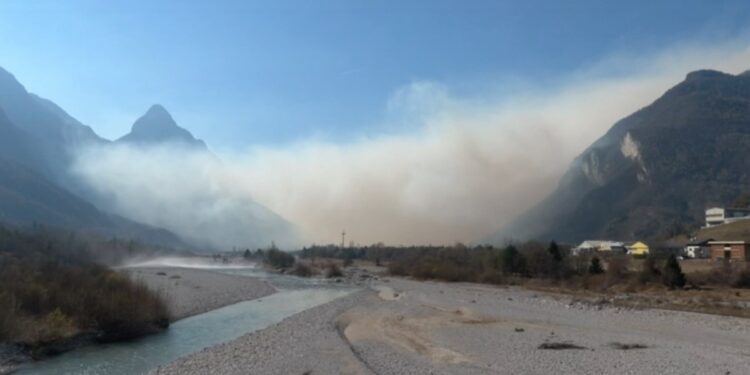 Incendio Belluno (screen da video Rai)