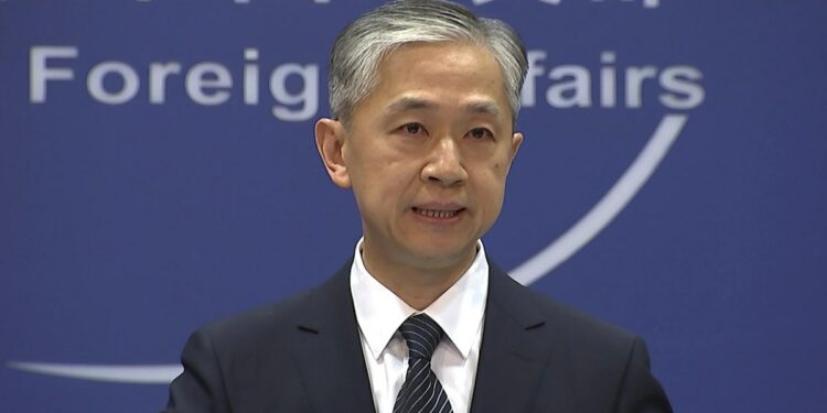 Wang Wenbin, portavoce ministero Esteri Cina (Foto: 2021, LaPresse)