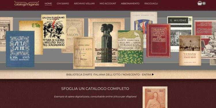 La home page del sito Catalogovagando