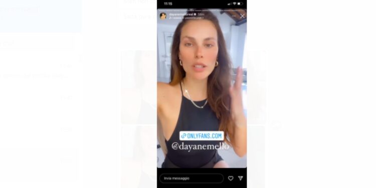 Dayane Mello apre profilo Onlyfans, screen da Instagram