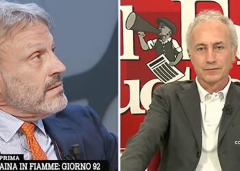 Vittorio Emanuele Parsi e Marco Travaglio a Tagadà