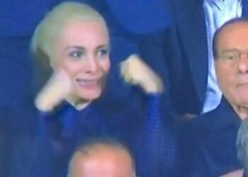 Marta Fascina allo stadio con Silvio Berlusconi