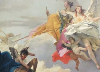 Tiepolo, Trionfo della Nobiltà e della Virtù sull'Ignoranza (1747, particolare)