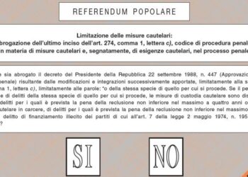 Referendum giustizia, quesito n.2 sulle Limitazioni delle misure cautelari (fac-simile Ministero Interno, 2022)