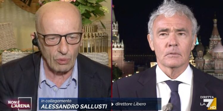 Alessandro Sallusti a Massimo Giletti a Non è l'Arena