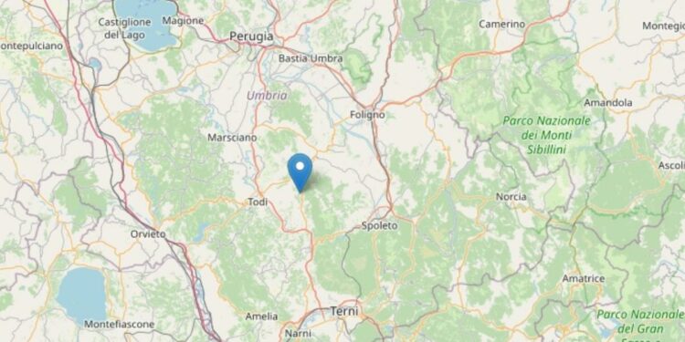 Terremoto oggi Perugia, 5 giugno 2022 (foto: INGV)