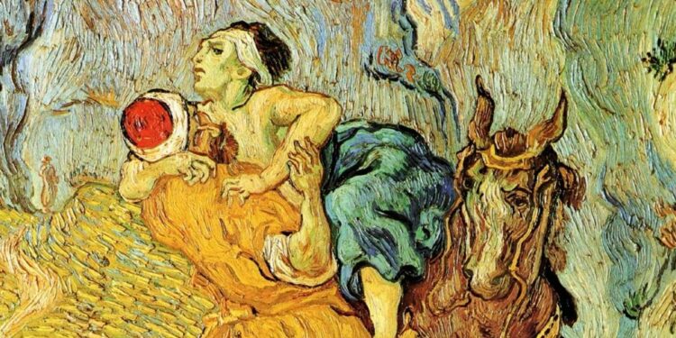 Vincent Van Gogh, Il buon Samaritano (1890, particolare)