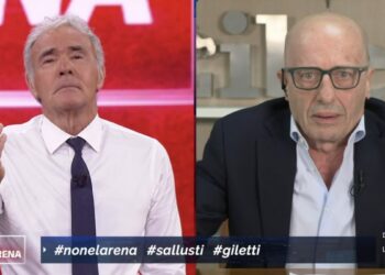 Sallusti e Giletti, scontro a Non è l'Arena