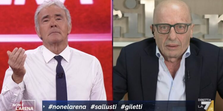 Sallusti e Giletti, scontro a Non è l'Arena