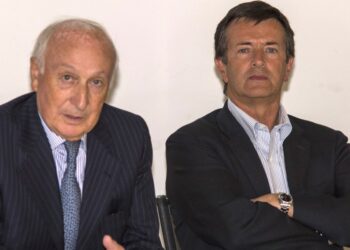 Miro Radici con il sindaco di Bergamo Giorgio Gori (Foto: 2017, LaPresse)