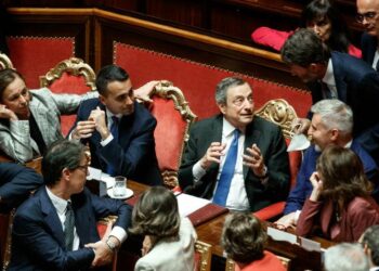 Mario Draghi al Senato (LaPresse)