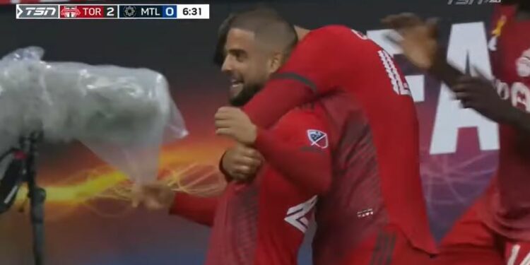 Insigne in Toronto-Montreal, screen da Youtube