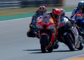 Incidente Marquez Quartararo ad Aragon