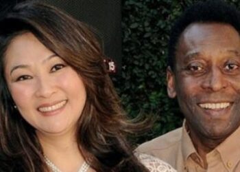 Pelè con la terza moglie Marcia Aoki Cibele (dal web)